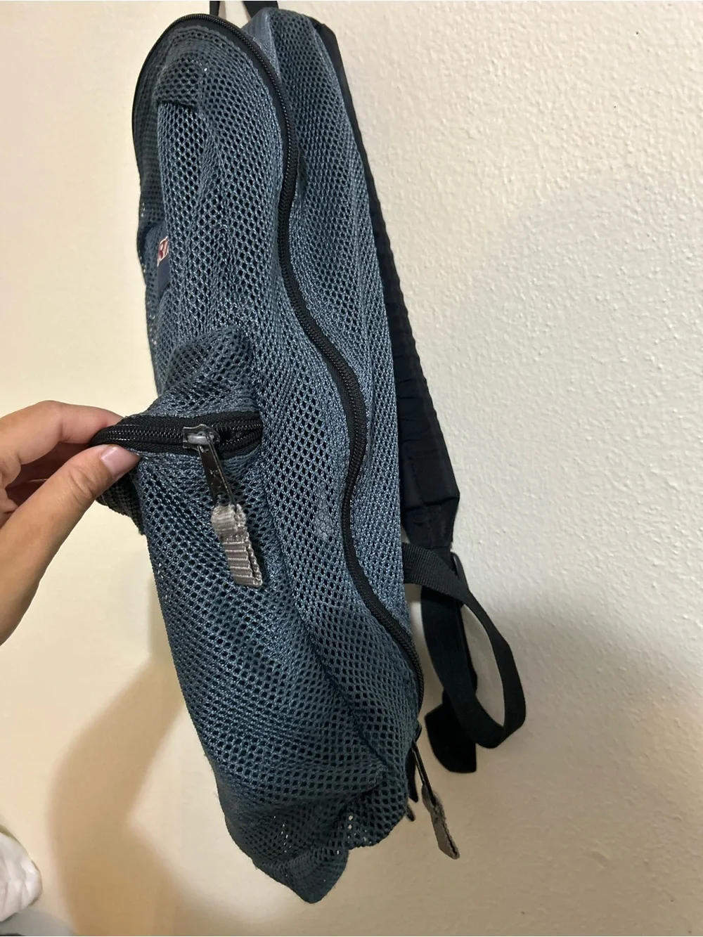 JanSport Gray Mesh Backpack Compact Everyday Bag